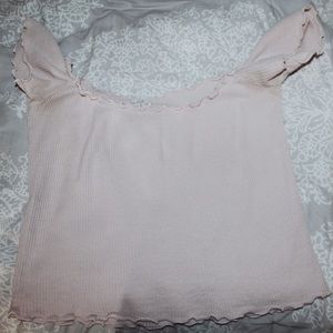 Brandy Melville off the shoulder pink crop top!